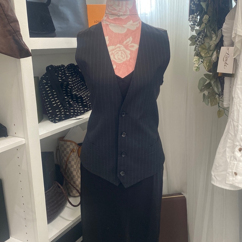 Vintage Dolce & Gabbana Pin striped Gray Silk Vest Size 2/4